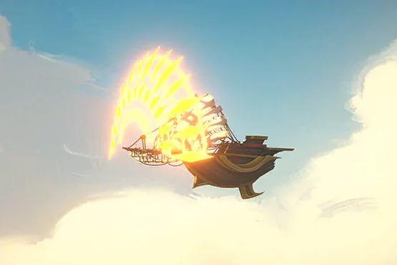 Scouting Skyship in the Temple town