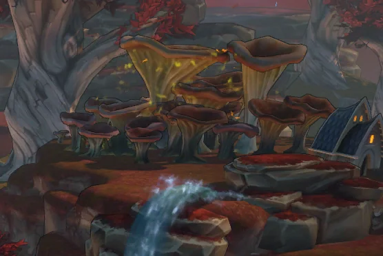 Mycelium Roots in the Grove town